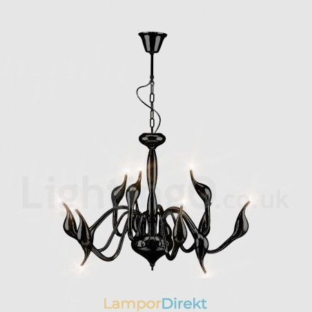 12 Ljus Modern Svansvart Metall Ljuskrona Taklampa 12 Ljus Modern Svansvart Metall Ljuskrona Taklampa
