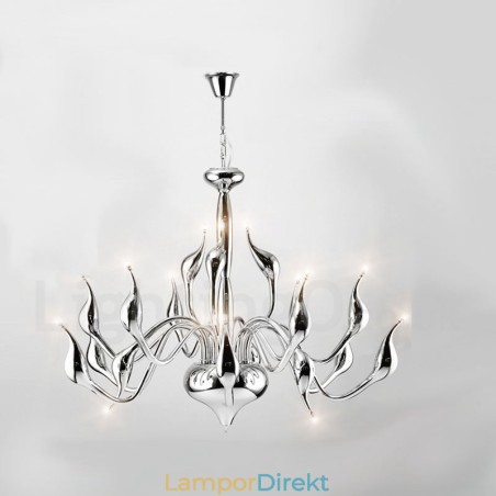 18 Ljus Rostfri Stolpe Modern Swan Ljuskrona Light G4 Chrome Finished 18 Ljus Rostfri Stolpe Modern Swan Ljuskrona Light G4 Chrome Finished