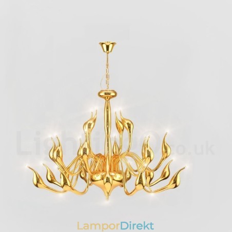 24 Lampor Modern Swan Chandelier Light G4 Guldplätering 24 Lampor Modern Swan Chandelier Light G4 Guldplätering