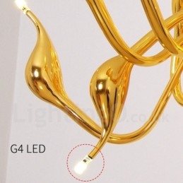 24 Lampor Modern Swan Chandelier Light G4 Guldplätering