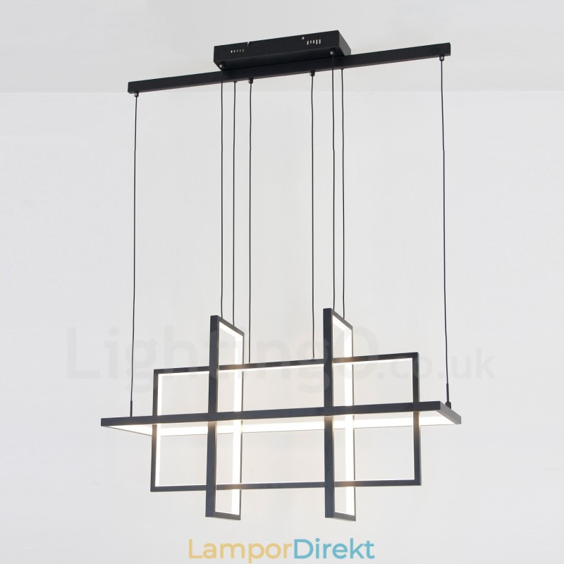 Dimbar Taklampa Modern Design Fyra Rektanglar