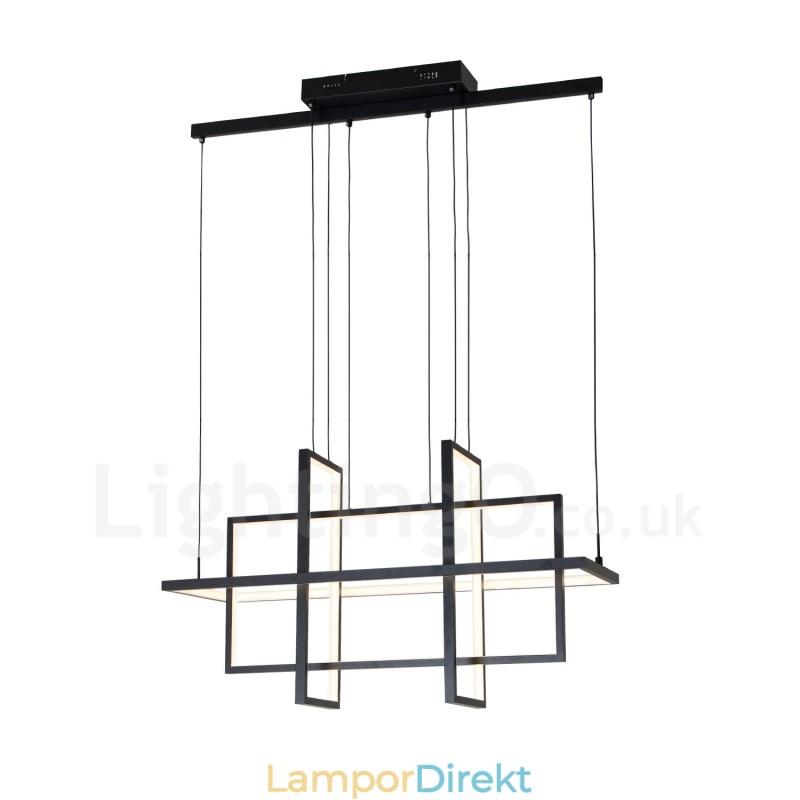 Dimbar Taklampa Modern Design Fyra Rektanglar
