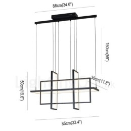 Dimbar Taklampa Modern Design Fyra Rektanglar