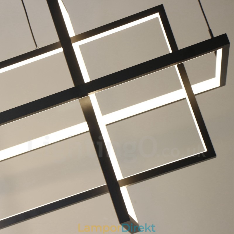 Dimbar Taklampa Modern Design Fyra Rektanglar