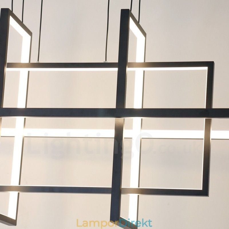 Dimbar Taklampa Modern Design Fyra Rektanglar