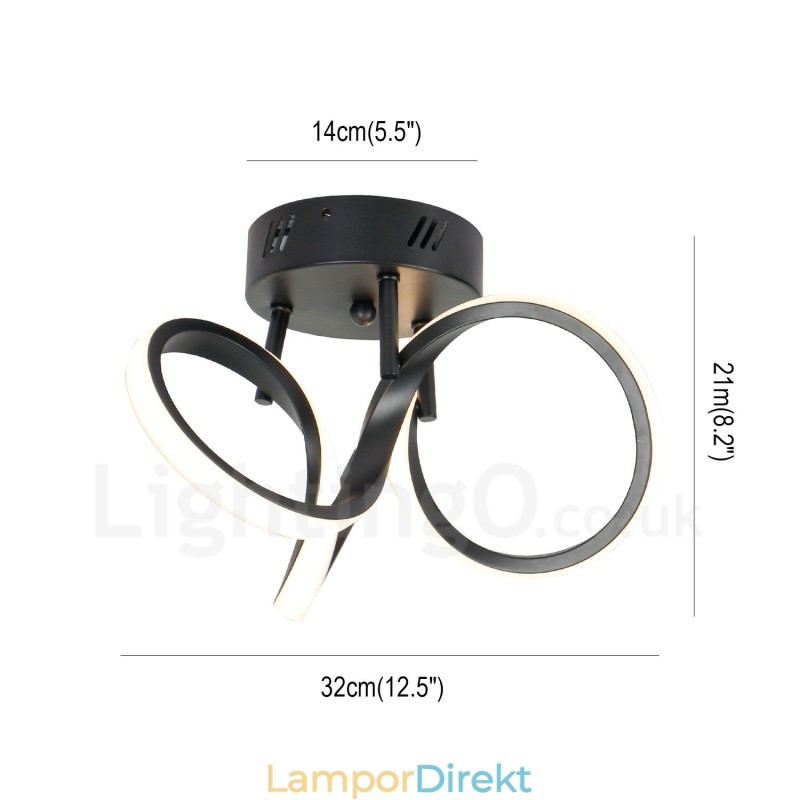 Triac Switch Dimbar Svart Modern Samtida Nordisk Stil Infälld Rund Taklampa