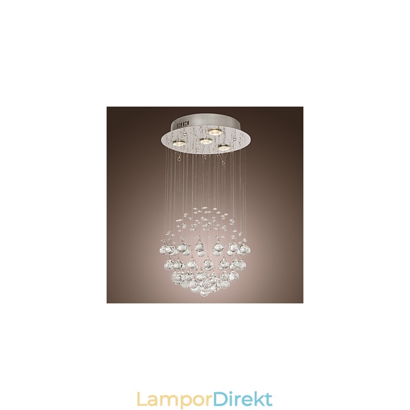 Ljuskrona Lyxig Modern Crystal 4 Lampor