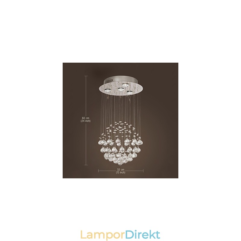 Ljuskrona Lyxig Modern Crystal 4 Lampor