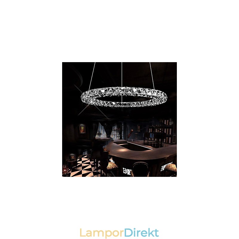 Kristall Pendelbelysning Modern Enkel D40Cm Tre Sidor K9 Kristall Taklampor Inomhus Lamparmaturer