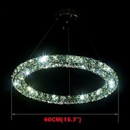 Kristall Pendelbelysning Modern Enkel D40Cm Tre Sidor K9 Kristall Taklampor Inomhus Lamparmaturer