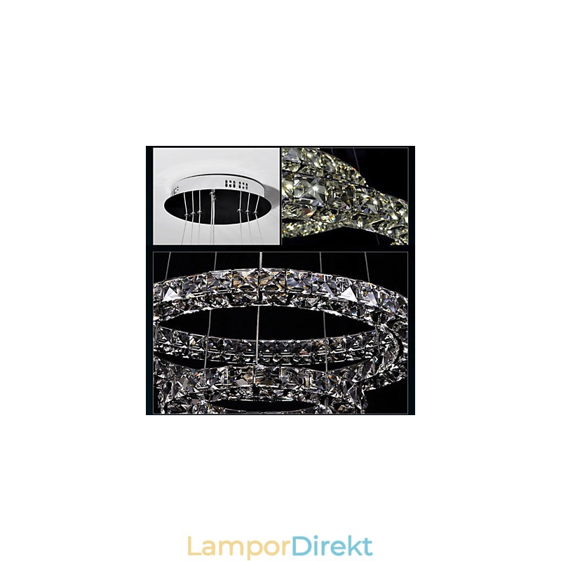Kristall Pendelbelysning Modern Enkel D40Cm Tre Sidor K9 Kristall Taklampor Inomhus Lamparmaturer