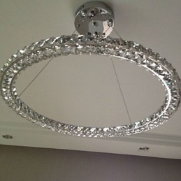Kristall Pendelbelysning Modern Enkel D40Cm Tre Sidor K9 Kristall Taklampor Inomhus Lamparmaturer