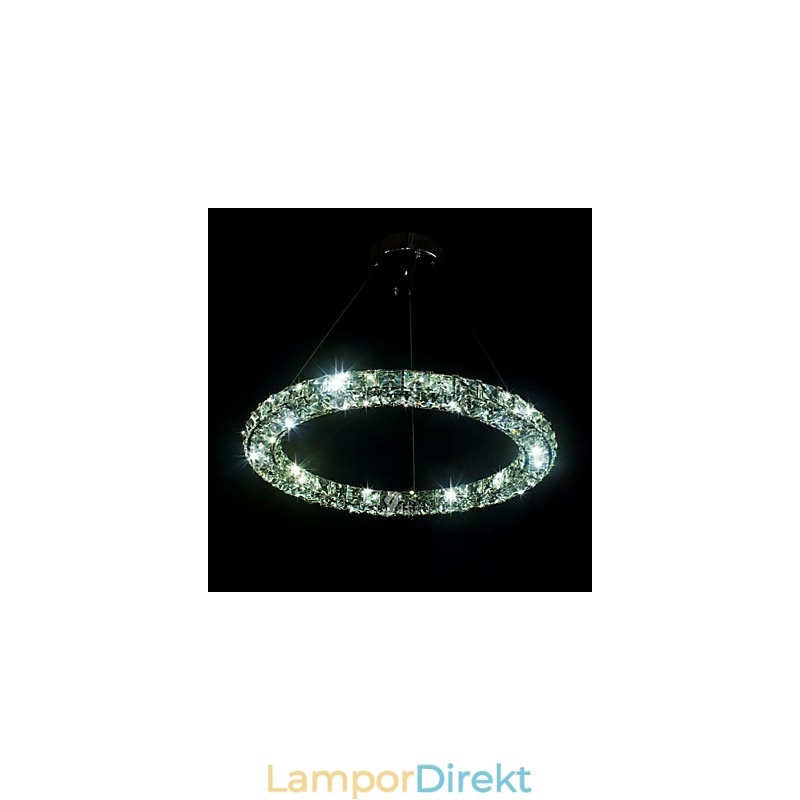 Kristall Pendelbelysning Modern Enkel D40Cm Tre Sidor K9 Kristall Taklampor Inomhus Lamparmaturer