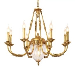 Lyx Fransk Helkoppar Kristallkrona Lampa Matsalsarmatur Ljuskrona