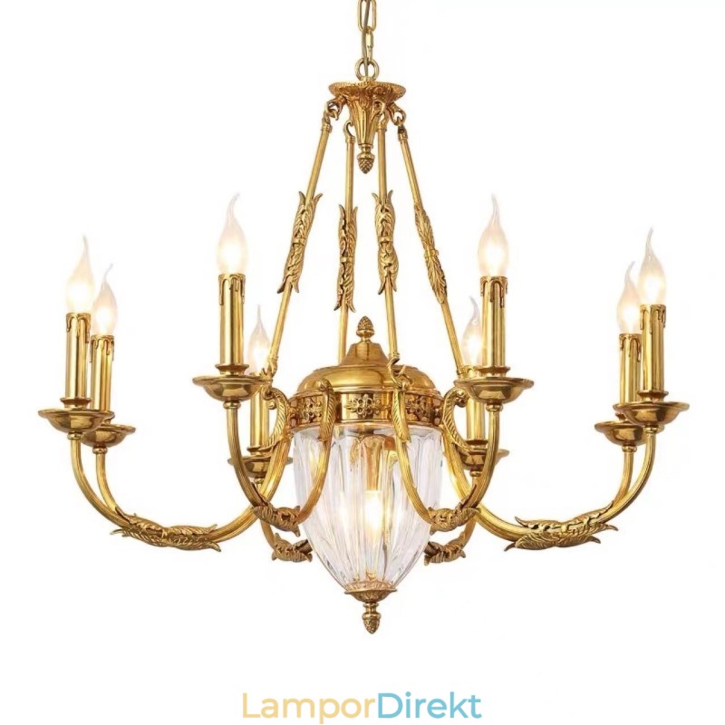 Lyx Fransk Helkoppar Kristallkrona Lampa Matsalsarmatur Ljuskrona