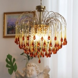 Water Drop Glass Chandelier Armatur