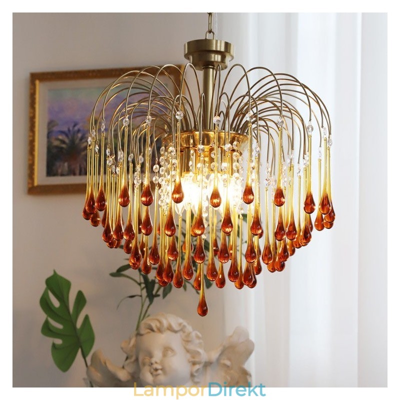 Water Drop Glass Chandelier Armatur
