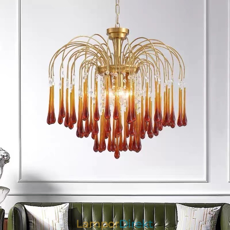 Water Drop Glass Chandelier Armatur