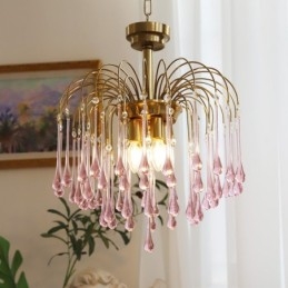 Water Drop Glass Chandelier Armatur