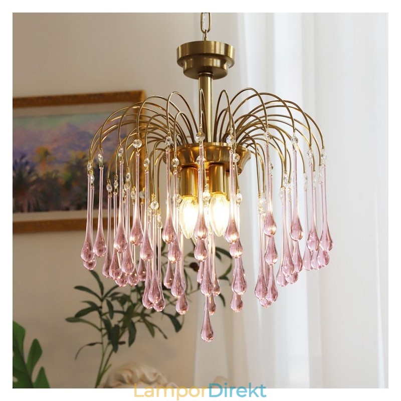 Water Drop Glass Chandelier Armatur