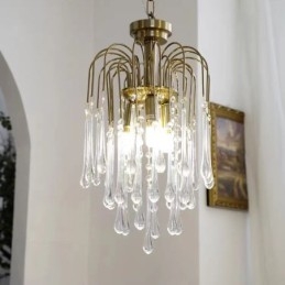 Water Drop Glass Chandelier Armatur