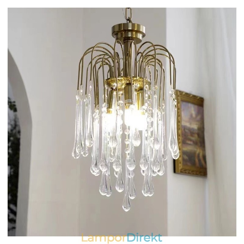 Water Drop Glass Chandelier Armatur