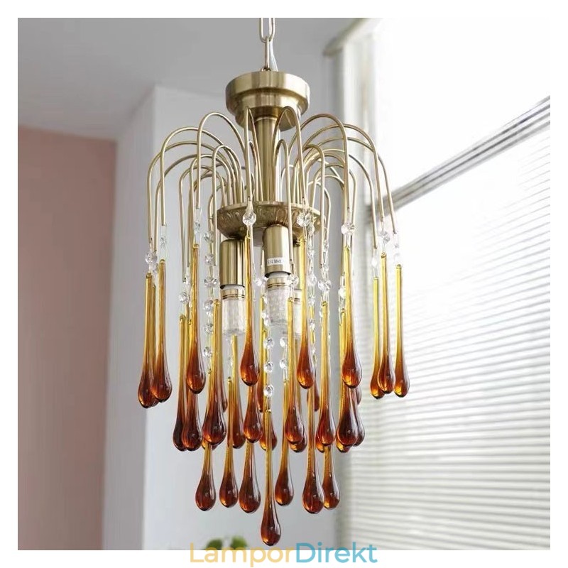 Water Drop Glass Chandelier Armatur