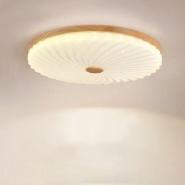 Nordic Round Enkel Modern Massivträ Infälld Taklampa