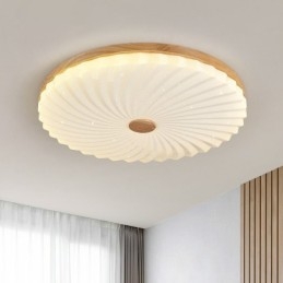Nordic Round Enkel Modern Massivträ Infälld Taklampa
