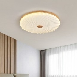 Nordic Round Enkel Modern Massivträ Infälld Taklampa