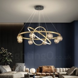 Nordic Modern Gold Circle Pendellampa