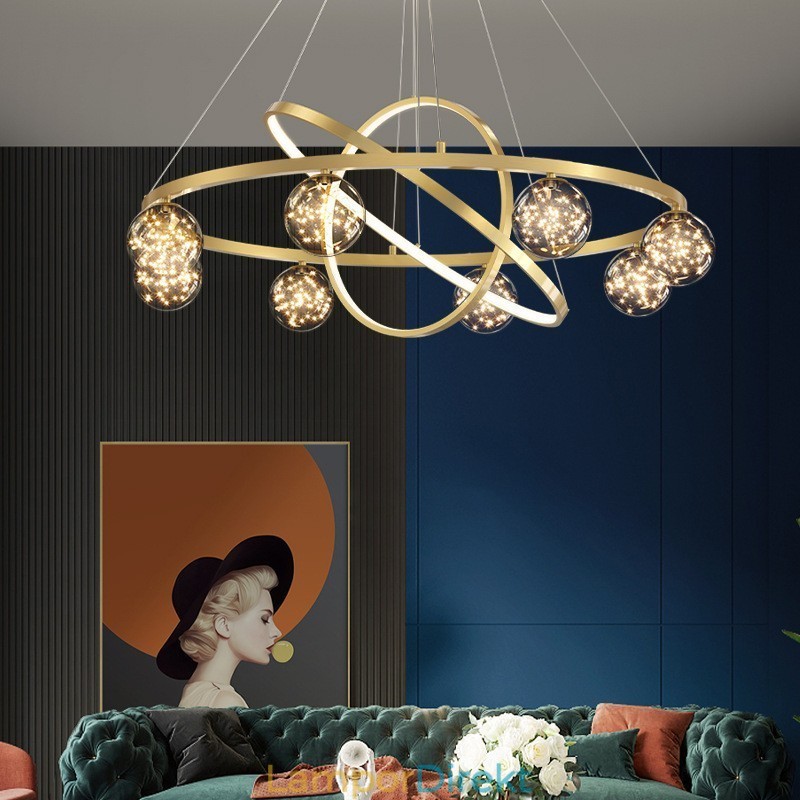 Nordic Modern Gold Circle Pendellampa