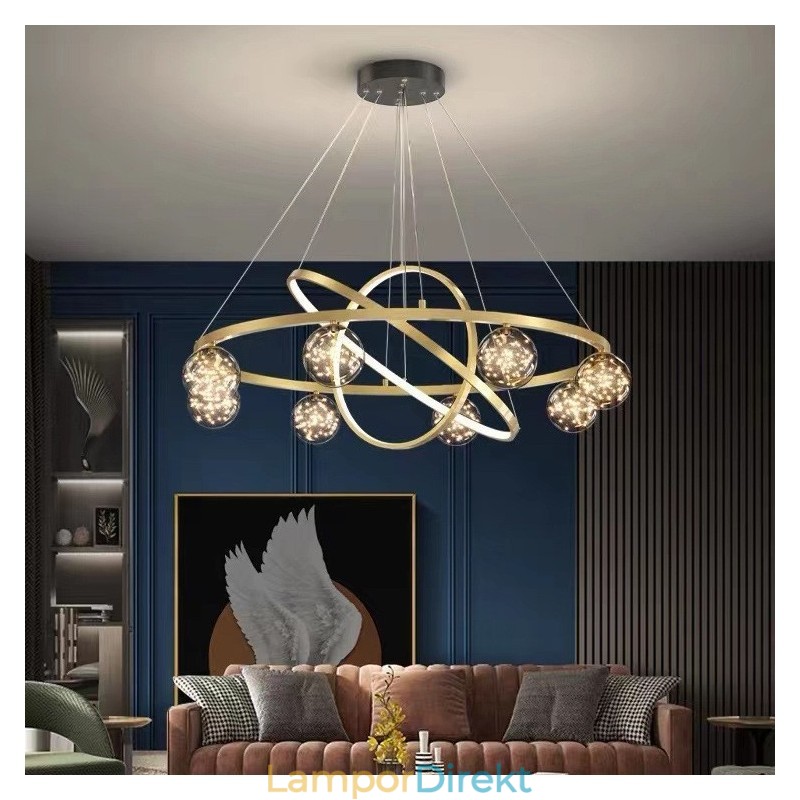 Nordic Modern Gold Circle Pendellampa