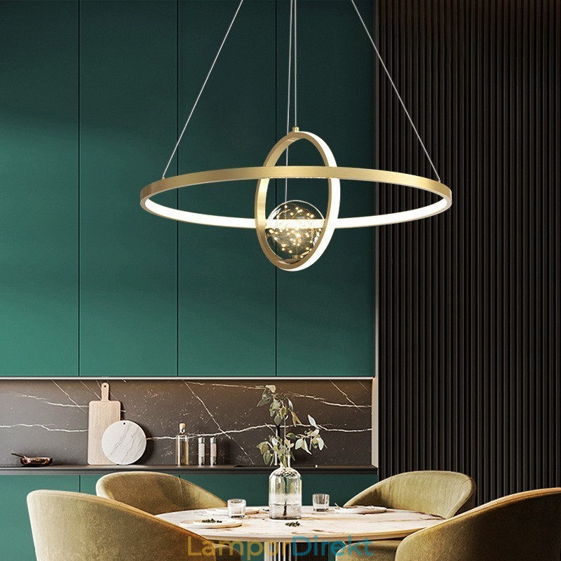 Nordic Modern Gold Circle Pendellampa