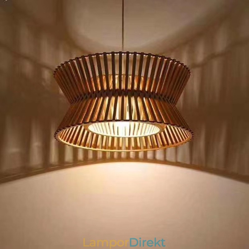 Vintage Trä Taklampa