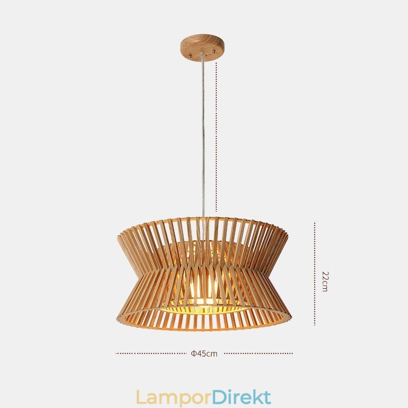 Vintage Trä Taklampa