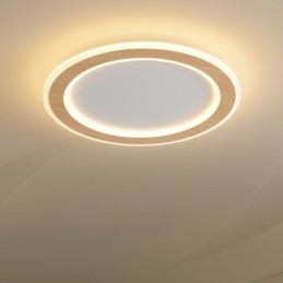 Runt Trä Modern Infälld Taklampa Inomhusbelysningsarmatur