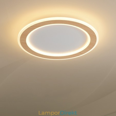 Runt Trä Modern Infälld Taklampa Inomhusbelysningsarmatur Runt Trä Modern Infälld Taklampa Inomhusbelysningsarmatur