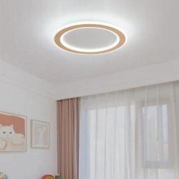 Runt Trä Modern Infälld Taklampa Inomhusbelysningsarmatur
