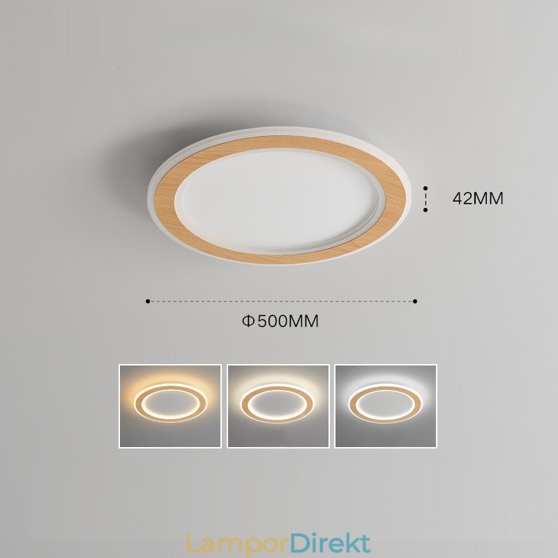 Runt Trä Modern Infälld Taklampa Inomhusbelysningsarmatur