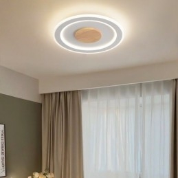 Runt Trä Modern Infälld Taklampa Inomhusbelysningsarmatur