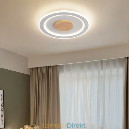 Runt Trä Modern Infälld Taklampa Inomhusbelysningsarmatur Runt Trä Modern Infälld Taklampa Inomhusbelysningsarmatur