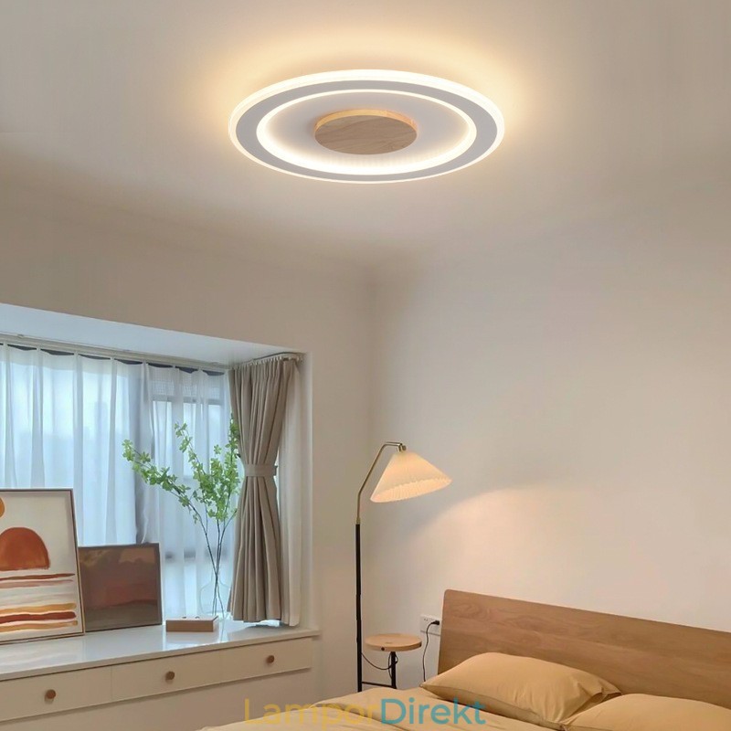 Runt Trä Modern Infälld Taklampa Inomhusbelysningsarmatur