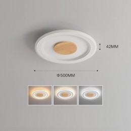Runt Trä Modern Infälld Taklampa Inomhusbelysningsarmatur