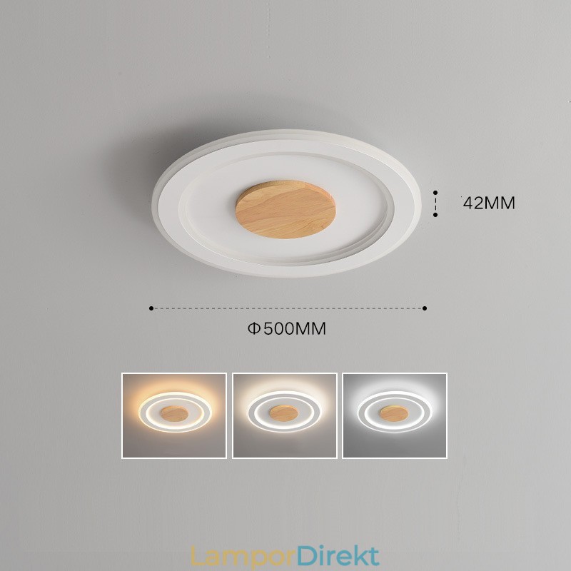 Runt Trä Modern Infälld Taklampa Inomhusbelysningsarmatur