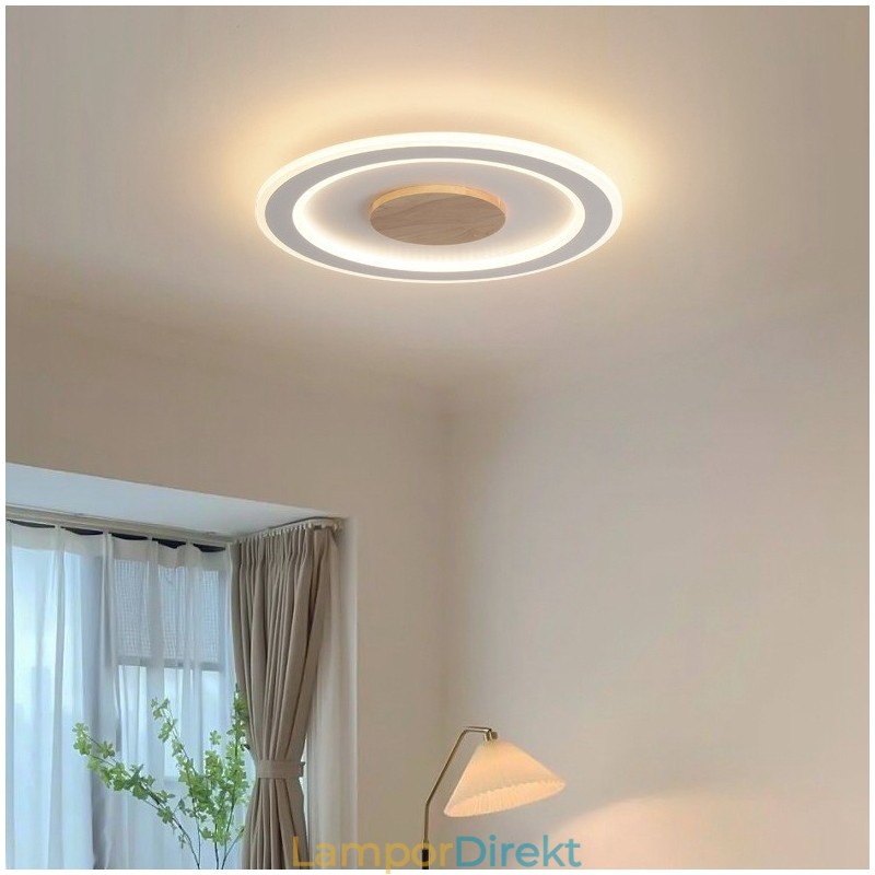 Runt Trä Modern Infälld Taklampa Inomhusbelysningsarmatur