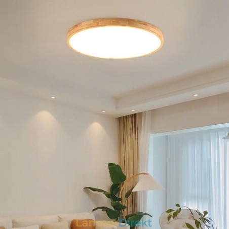 Runt Trä Modern Infälld Taklampa Inomhusbelysningsarmatur Runt Trä Modern Infälld Taklampa Inomhusbelysningsarmatur