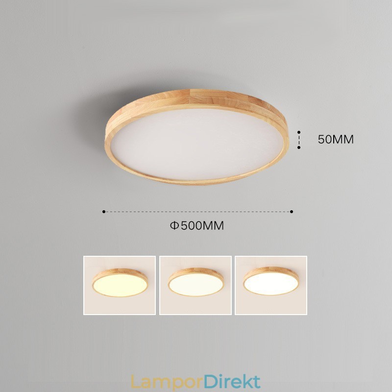 Runt Trä Modern Infälld Taklampa Inomhusbelysningsarmatur