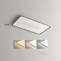 Modern Stor Storlek Dimbar Rektangel Infälld Taklampa Full Spectrum Ögonskydd