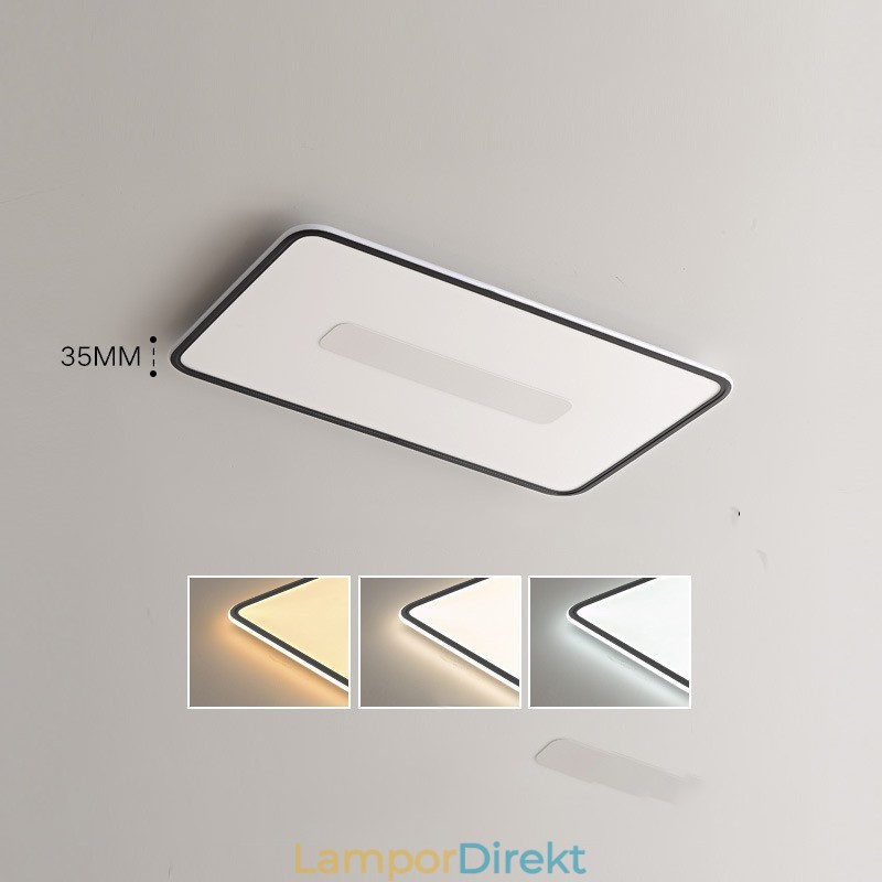 Modern Stor Storlek Dimbar Rektangel Infälld Taklampa Full Spectrum Ögonskydd